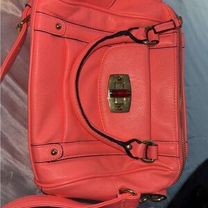 Coral Leather Handbag